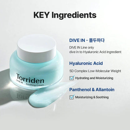 Torriden - DIVE-IN Low Molecular Hyaluronic Acid Soothing Cream